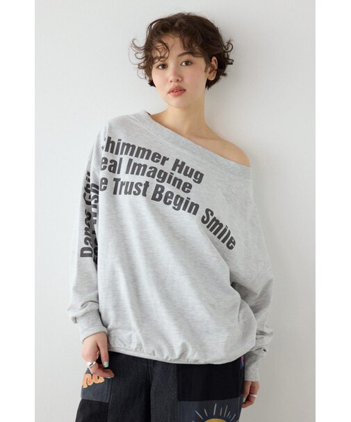 メッセージオフショルダートップス