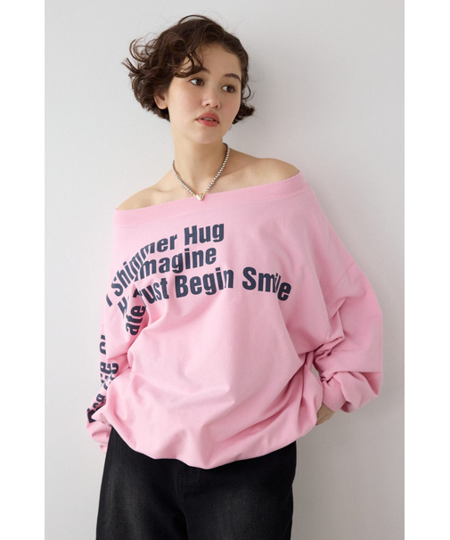 メッセージオフショルダートップス