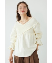 シャーリング2WAYトップス