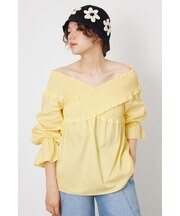 シャーリング2WAYトップス