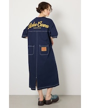 <WEB先行アイテム>ハーフスリーブステッチワンピース