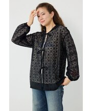 メッシュフーディカーディガン