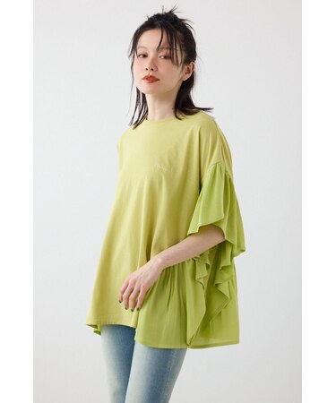 レーヨンクレープドッキングフリルトップス