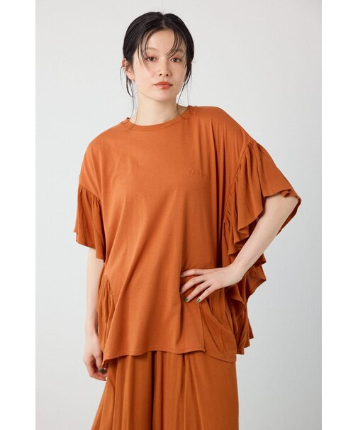 レーヨンクレープドッキングフリルトップス