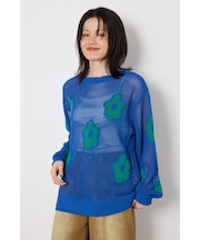 2WAYフラワーニットトップス