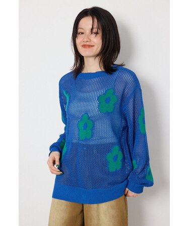 2WAYフラワーニットトップス