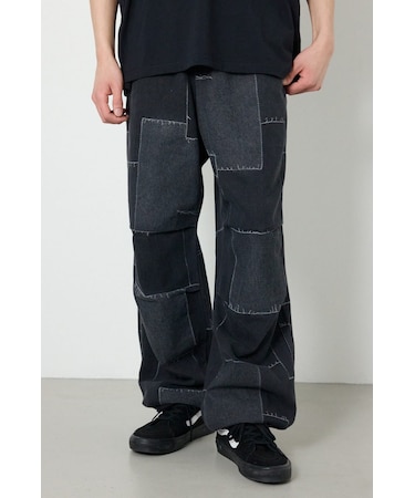 パッチパターンデニムパンツ