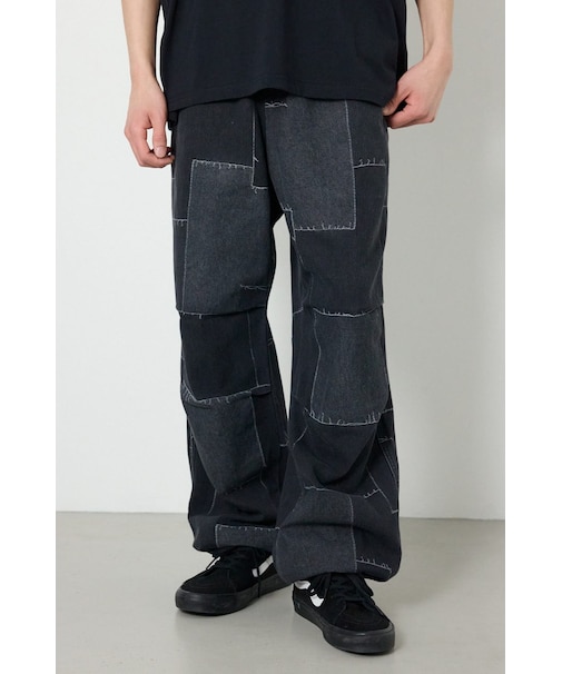 パッチパターンデニムパンツ