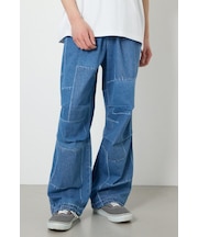 パッチパターンデニムパンツ