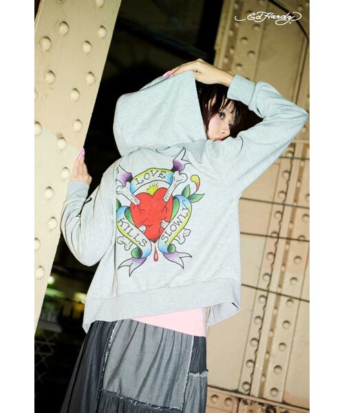 Ed Hardy)ZIPパーカー｜ロデオクラウンズ／ロデオクラウンズワイド