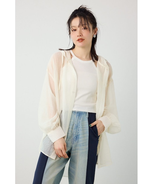 ワッシャーフーディーシャツ