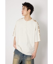 クロシェラインヘンリーTシャツ