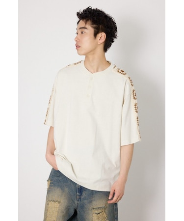 クロシェラインヘンリーTシャツ