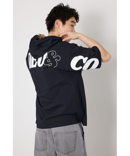 &ロゴフードTシャツ