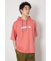 &ロゴフードTシャツ