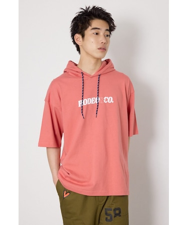 &ロゴフードTシャツ