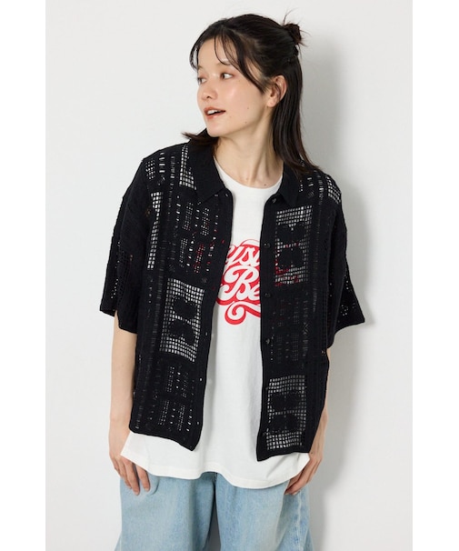スクエアクロシェニットシャツ