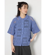 スクエアクロシェニットシャツ