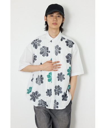 COOLMAX(R)ファブリック製・フラワーレースシャツ