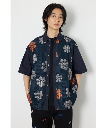 COOLMAX(R)ファブリック製・フラワーレースシャツ