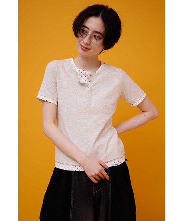 フェイクレイヤードヘンリーTシャツ