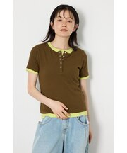 フェイクレイヤードヘンリーTシャツ