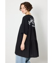バックティアードコンビチュニックワンピース