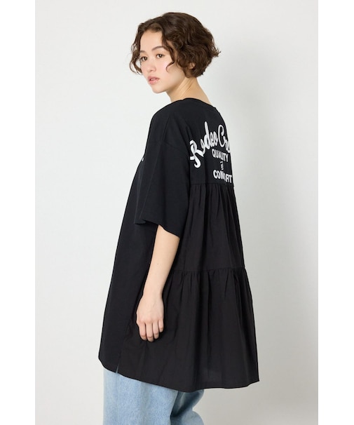 バックティアードコンビチュニックワンピース