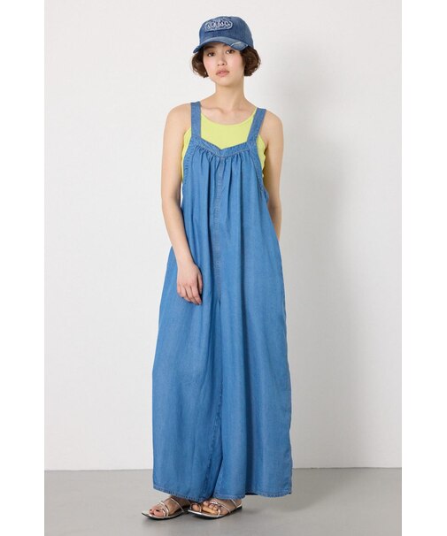 Thickness DENIMギャザーサロペット