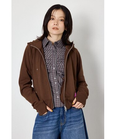 (UNISEX)SHARE スタンドネックジップパーカー