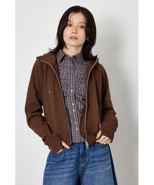 (UNISEX)SHARE スタンドネックジップパーカー