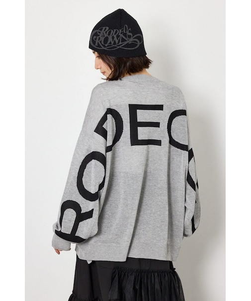 WIDE LOGO ニットカーディガン