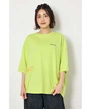 フラワースクリプトロゴ5分袖Tシャツ