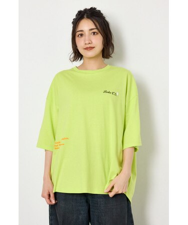 フラワースクリプトロゴ5分袖Tシャツ