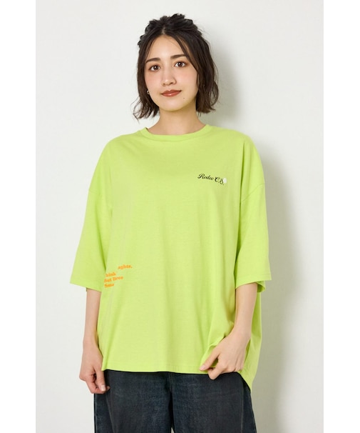 フラワースクリプトロゴ5分袖Tシャツ