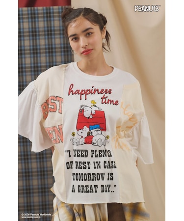 (PEANUTS)カスタムドッキングTシャツ
