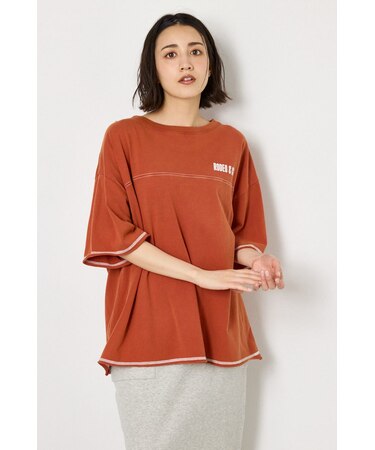 ヴィンテージライクステッチ5分袖Tシャツ