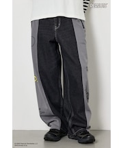 【UNISEX】(PEANUTS)スウェットドッキング リメイクデニム