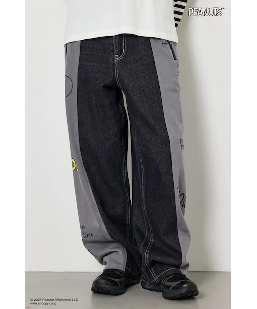 【UNISEX】(PEANUTS)スウェットドッキング リメイクデニム