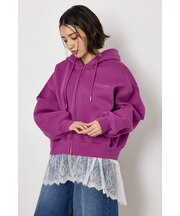 エンボス W-ZIP ショート パーカー