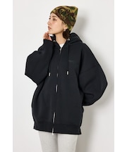 【UNISEX】エンボス W-ZIP ビッグ パーカー