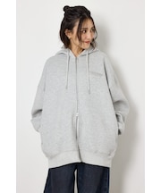【UNISEX】エンボス W-ZIP ビッグ パーカー