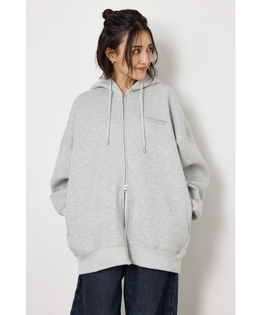【UNISEX】エンボス W-ZIP ビッグ パーカー
