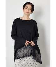 レースドッキングロングスリーブTシャツ