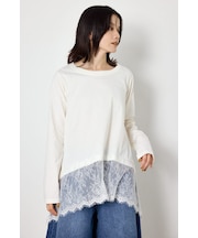 レースドッキングロングスリーブTシャツ