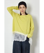 レースドッキングロングスリーブTシャツ