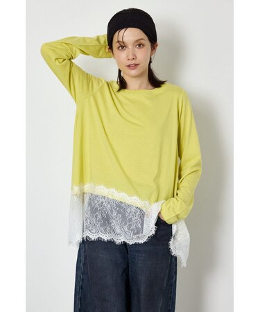 レースドッキングロングスリーブTシャツ