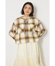【UNISEX】フーディーチェックシャツ