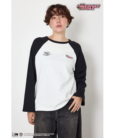 (パワーパフ ガールズ)ラグランロングスリーブTシャツ