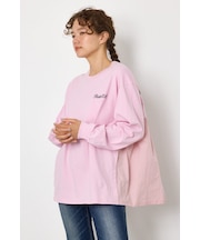 バックギャザードッキングロングTシャツ